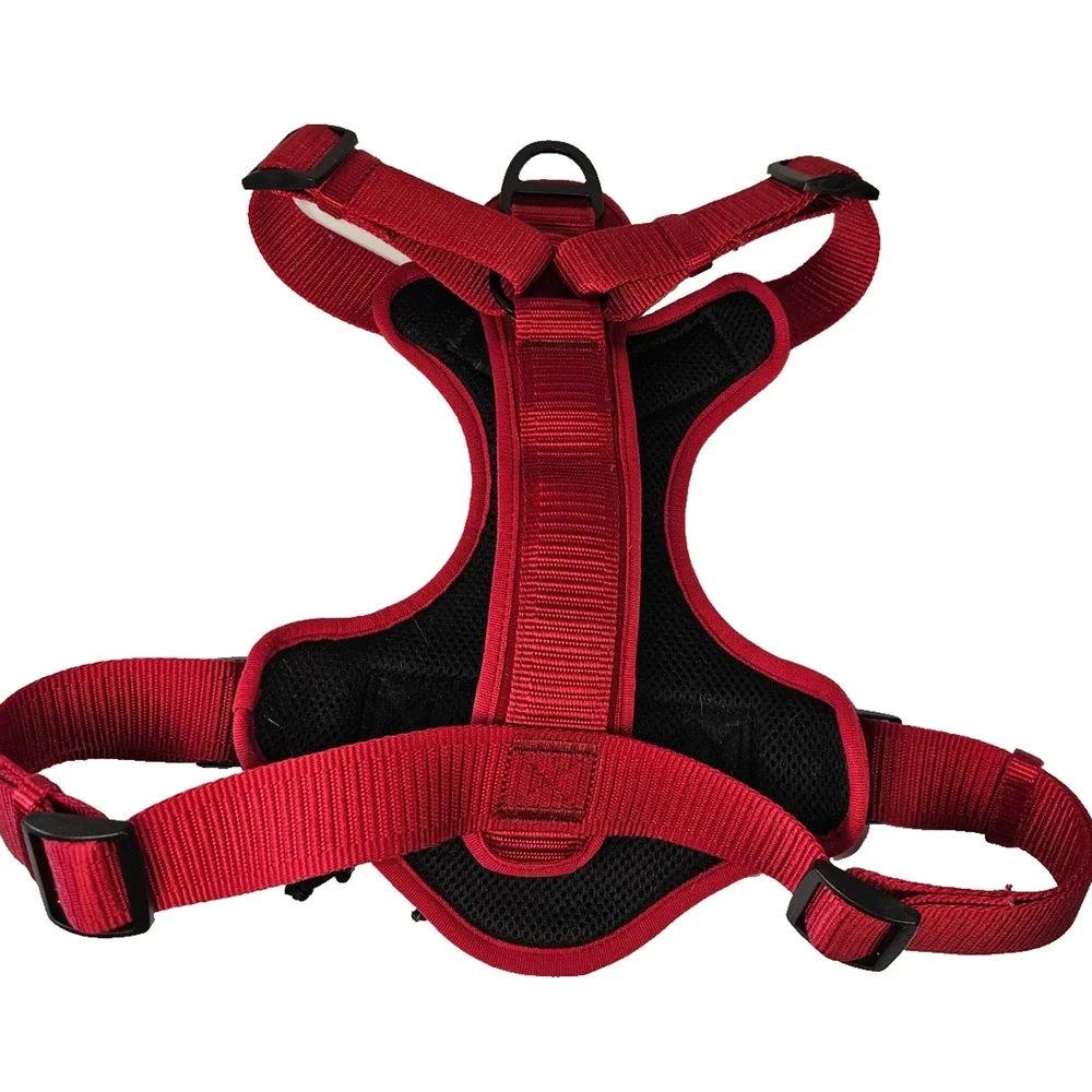 KONG XL Dog Harness Red Reflective Piping Padded Waste Bag Holder